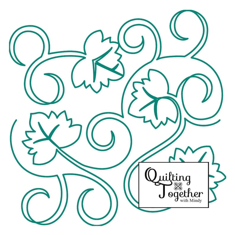 Pumpkin Leaf Swirls Panto Digital Design for Longarm Quilting Edge to ...