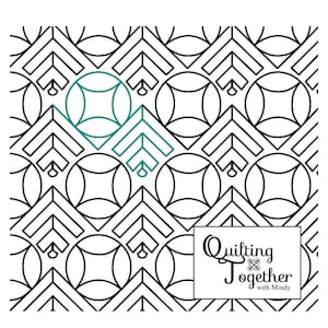 Orange Peel Drop Panto Digital Design for Longarm Quilting Edge to Edge E2E Pantograph