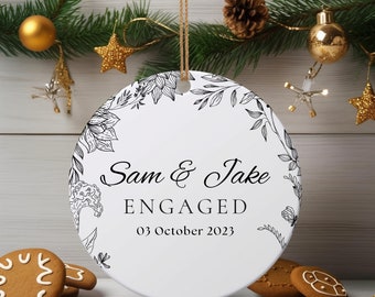 Our First Christmas Couple Gift Wedding Gift Married Ornament Wedding Date Ornament Calendar Anniversary Gift, Newlywed Gift Engagement Gift