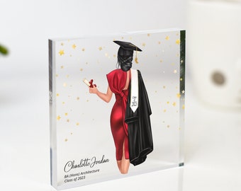 Placa de graduación personalizada: recuerdo acrílico, promoción 2026