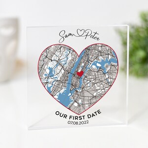Notre carte du premier rendez-vous, Carte de localisation, Carte personnalisée où nous nous sommes rencontrés, Carte du premier rendez-vous, Où tout a commencé, Cadeau d'anniversaire, cadeaux pour petit ami