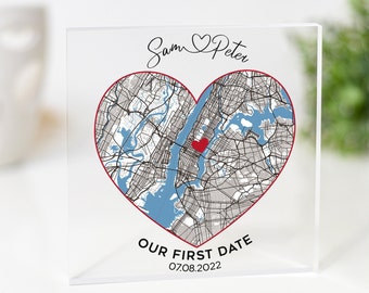 Our First Date map, Location map, Personalised where we met map, First date map, Where it all began, Anniversary gift,gifts for boyfriend