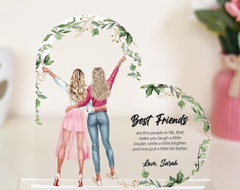Personalised best friend Letterbox gift - Faceless Portrait, personalised illustration photo gift, Soul Sisters Birthday, Best Friend Quote