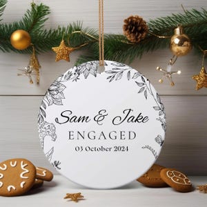 Our First Christmas Couple Gift Wedding Gift Married Ornament Wedding Date Ornament Calendar Anniversary Gift, Newlywed Gift Engagement Gift