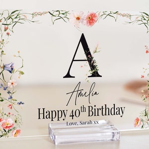 Personalized 30th birthday gifts for women - Floral Design, 30th, 40th, 50th, 60th Birthday gift for her, Keepsake for best friend Birthdays