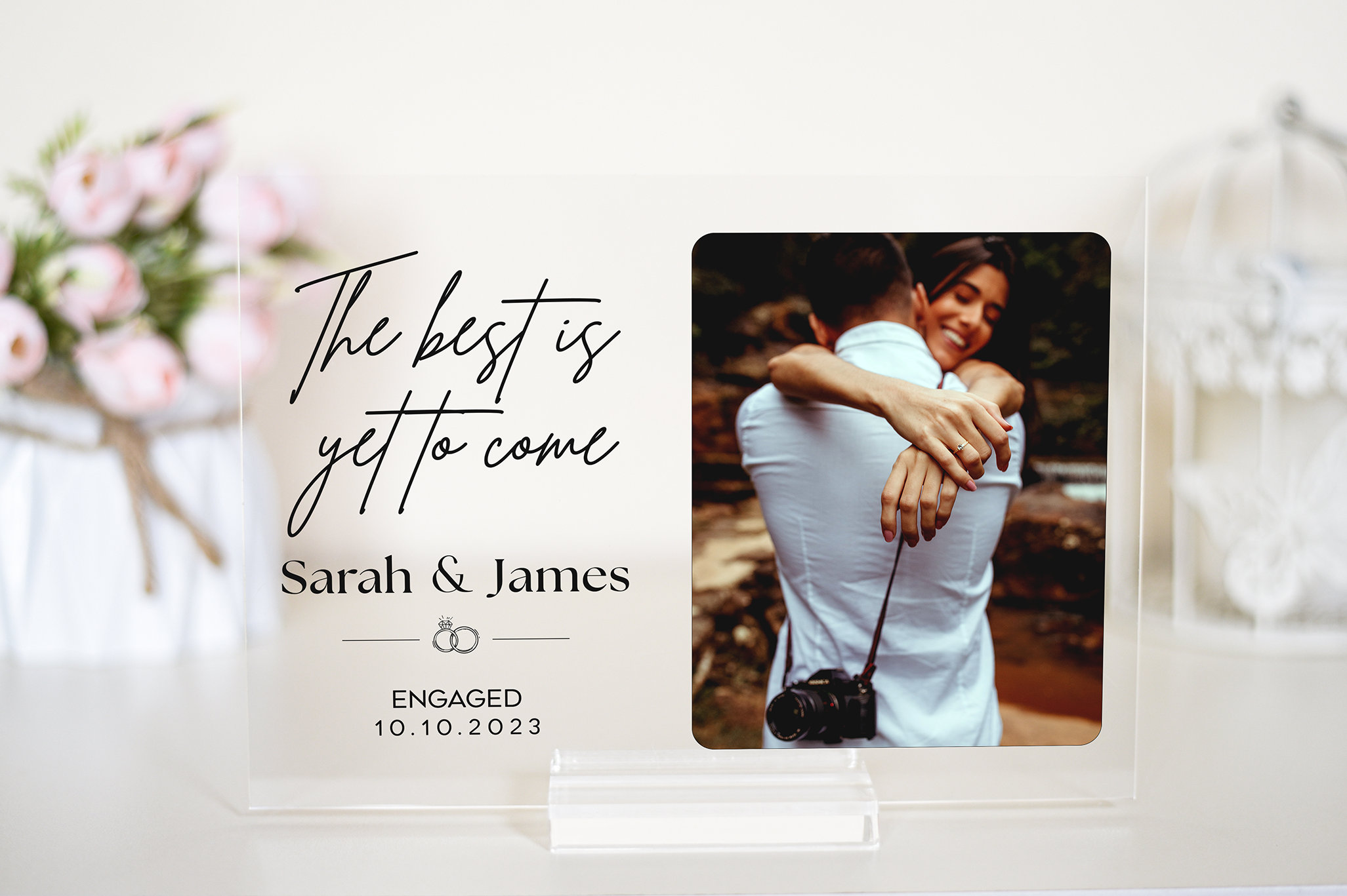 Unique Engagement Photo Frame Celebrate Newly Engaged Love Picture