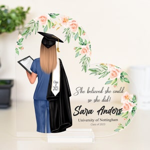 Customized Medical Nurse Graduation Gift, Acrylic Heart Plaque with Custom Portrait - Perfect for Nurses, Vets, and Dentists