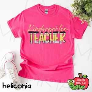 Camisas de maestros del equipo de nivel de grado de letra de lápiz, regalo de verano de fin de año, regreso a la escuela, primer día, prekínder, kínder, 1º, 2º, 3º, 4º, 5º