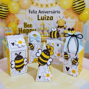 Digitale DIY-Geburtstagsgeschenkbox „Kleine Biene“ mit 2 verschiedenen Sets – Studio und PDF –