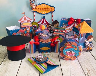 DIY Circus Digital Birthday Party Favor Box with 2 Different Kits -STUDIO and PDF-