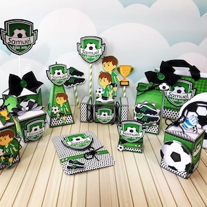 DIY Soccer Birthday Party Favor Box with 2 Different Kits - file formats: STUDIO and PDF