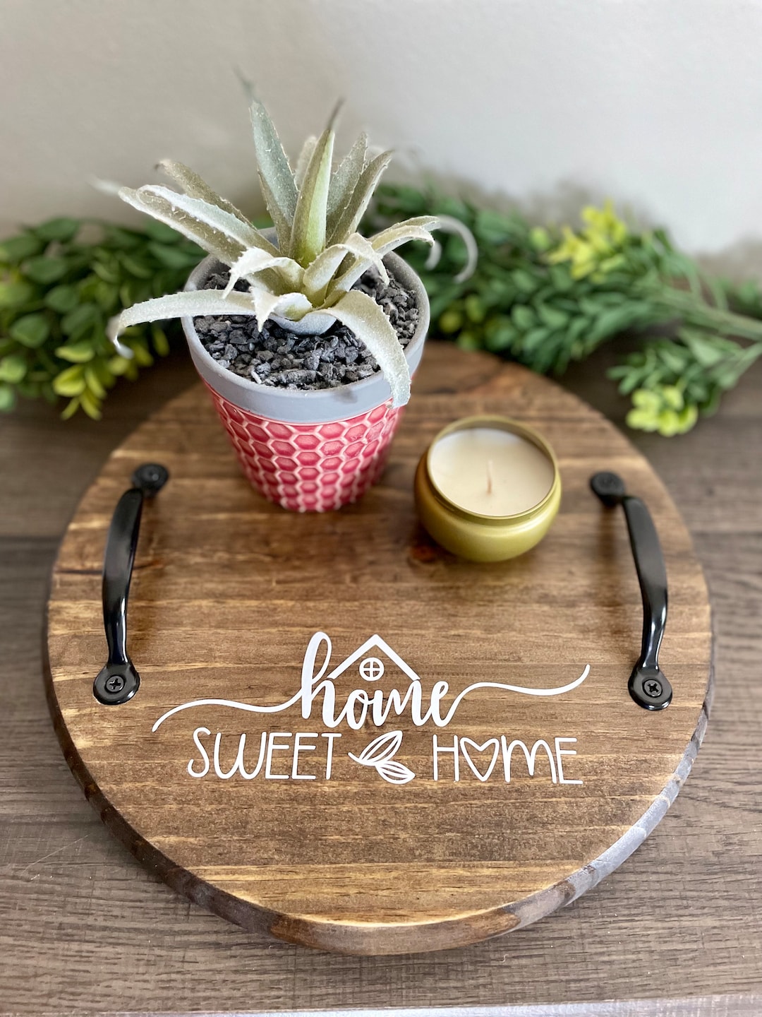 Decorative Tray Wooden Tray Table Centerpiece Farmhouse Etsy