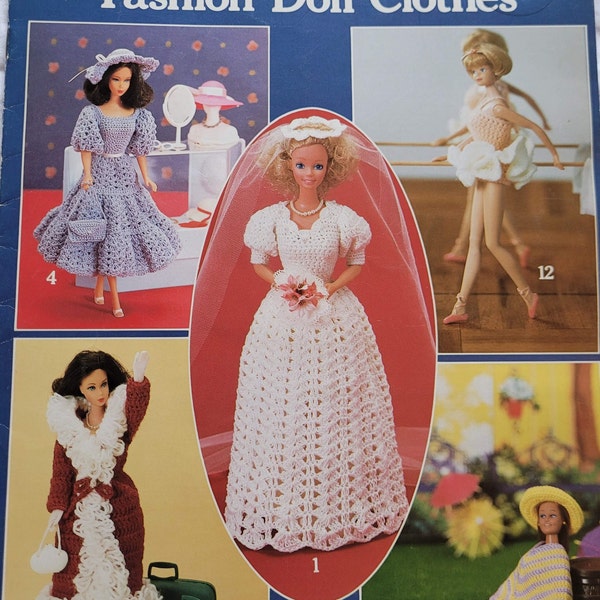 Digital Download Vintage Crochet Fashion Doll Clothing Crochet Pattern from Leisure Arts