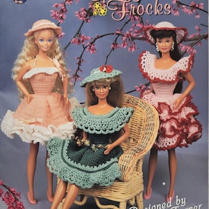Digital Download Vintage Annie Potter Crochet Fashion Doll Pattern Springtime Frocks