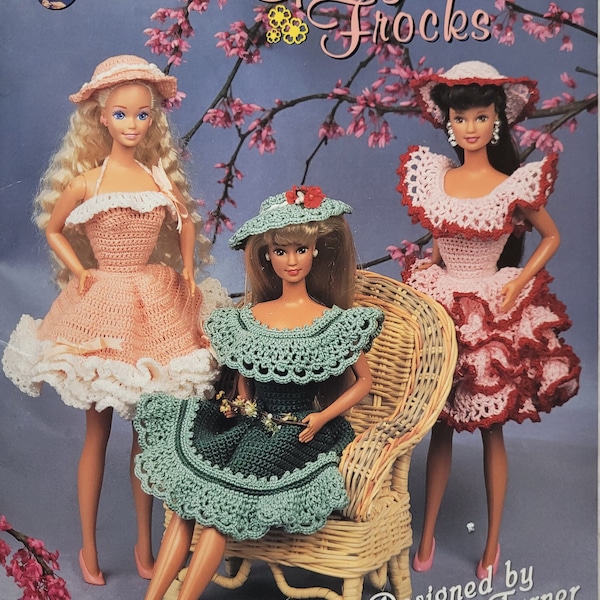 Digital Download Vintage Annie Potter Crochet Fashion Doll Pattern Springtime Frocks