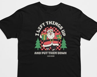 Merry Christmas Santa Shirt, Weightlifting Shirt, Workout Shirt, Pump Cover, Holiday Shirts, Santa Shirt, Christmas Gifts, Gym Gifts