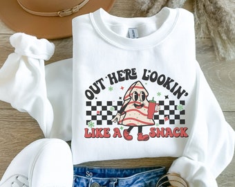 Retro Lookin Like A Snack, Pump Cover, Christmas Crewneck, Holiday Sweater, Funny Christmas Sweatshirt, Workout Sweatshirt, Fitness Sweater