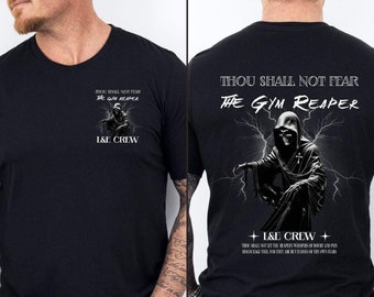 Grim Reaper Gym Shirt, Halloween Shirt, Gym Pump Cover, Weightlifting Shirt, Fitness Shirt, Oversized Graphic Workout Shirt, Gym Gifts