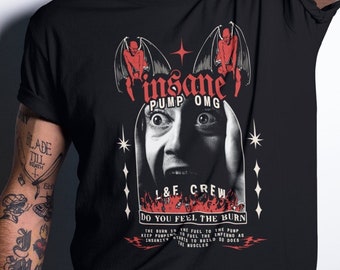 Gym Shirt, Gym Pump Cover, Weightlifting Shirt, Oversized Graphic Tee, Fitness Shirt, Streetwear Shirt, Devil Shirt, Halloween Shirt