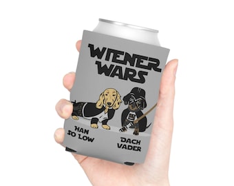 Wiener Wars Can Cooler - Dachshund Humor - Star Wars Inspired Koozie - Doxie Wiener Dog Pool Essentials - Summer Drink Cooler - Dog Lover