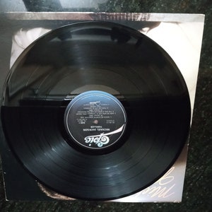 May include: Black vinyl record with a white label. The label has the text "MICHAEL JACKSON THRILLER" and the Epic Records logo.