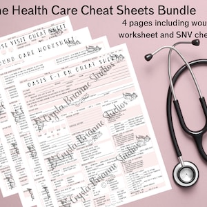 Home Health Nursing Documentation Bundle | OASIS SOC Cheat Sheets, Wound Assessment, Skilled Nurse Visit Notes | Printable PDF Light Peach