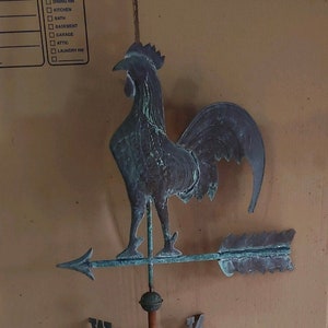 Vintage Copper Rooster Weathervane