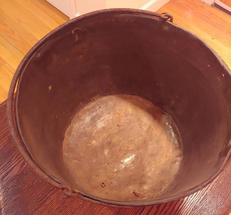 Antique Brass Bucket With Handle Etsy