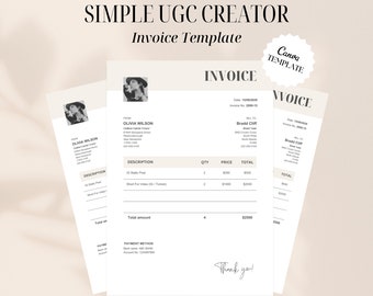  UGC Ersteller-Rechnungsvorlage: Einfaches Canva Design