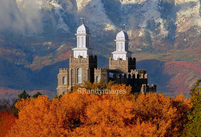Lds Fall Logan LDS Temple Fall Scenic Horizontal Format - Etsy