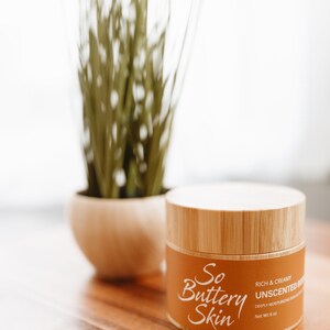 Unscented Natural Body Butter | Fragrance-Free Organic Skincare | All Ages & Skin Types | Gentle Moisturizer | Handmade | So Buttery Skin