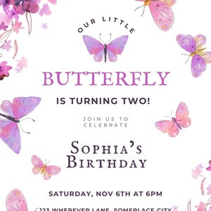 Faire-part d'anniversaire papillon