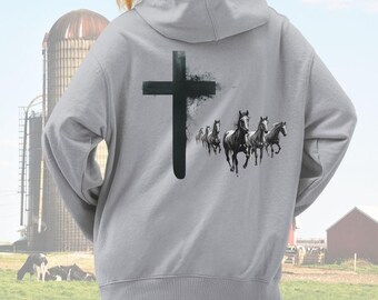 Bluza z kapturem Faith Equine Support Outdoor, bluza do jazdy konnej, wygodna, ciepła, sezonowa