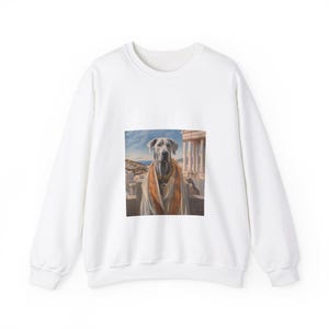 Great Dane - Ancient Greek Philosopher - Pet Portrait Unisex Crewneck Sweatshirt