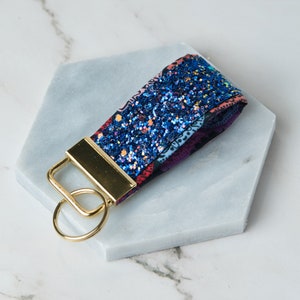 Keychain for Women, Key Fob, Fabric Keychain, Chunky Glitter, Key Chain, Made in Canada, New Home Gift, Gift for Mom, Mothers Day