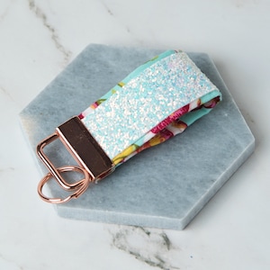 Keychain for Women, Key Fob, Fabric Keychain, Chunky Glitter, Key Chain, Made in Canada, New Home Gift, Gift for Mom, Mothers Day