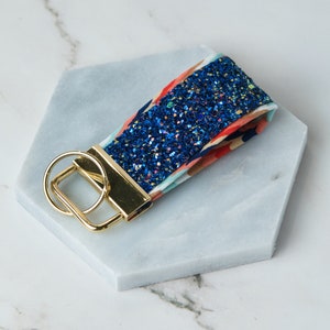 Keychain for Women, Key Fob, Fabric Keychain, Chunky Glitter, Key Chain, Made in Canada, New Home Gift, Gift for Mom, Mothers Day