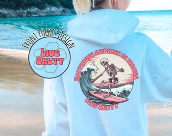 Retro Beach Beach and Surf Shop, Forever Summer Hoodie, Live Salty  Cozy Oversized Hooded Sweatshirt Great for Beach Bum Cover Ups & Siestas