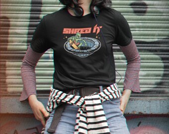Y2K Grunge Clothing T-shirt With Skateboarding Alien for 2000s 