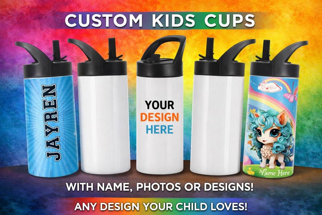 Personalized Kids Tumbler 16oz | Custom Name Water Bottle | Kids Cup ...