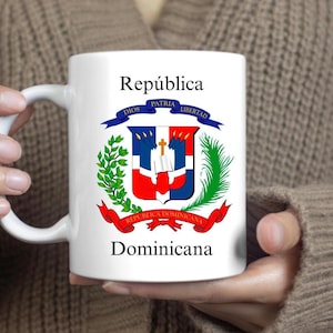 Taza Personalizada con escudo de la República Dominicana , Dominican Coffee mug , Ceramic Coffee mug