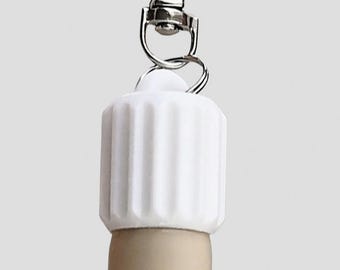 Fluted Lip Balm Keychain Cap: Lip Gloss Holder for Summer Fridays, Badge Reel Accessories
