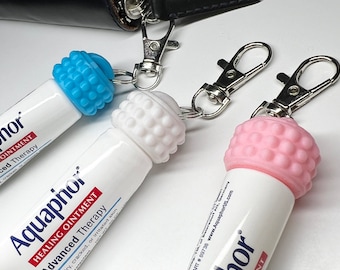 Aquaphor Healing Ointment Lip Balm Keychain Carrier with Easy Swivel Clip - Bubble