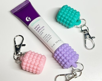 Glossier Balm Dotcom Lip Balm Keychain Carrier with Easy Swivel Clip - Bubble