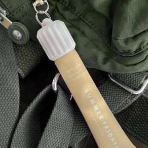 Fluted Lip Balm Keychain Cap: Travel Lip Gloss Holder and Badge Reel Accessories image 8