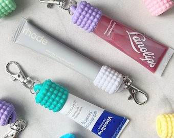 Lip Balm Keychain Carrier with Easy Swivel Clip - Bubble