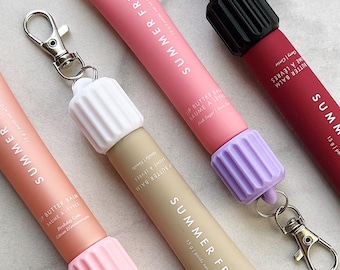 Lip Balm Keychain Cap - Summer Fridays Compatible - Cute Keychain Badge Charm - Perfect Lip Balm Holder Gift for Nurse, Teacher or Student