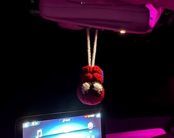 Szydełkowa zawieszka do samochodu Spider-Mana: pluszowa ozdoba wisząca z motywem bohatera