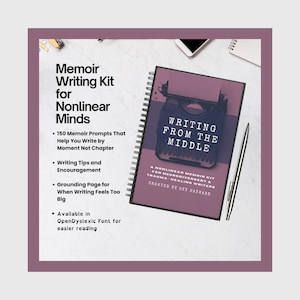 Trauma-Informed Memoir Writing Prompts | 150 Gentle Prompts for Nonlinear Thinkers + Open Dyslexic Font | Healing Journal Workbook PDF