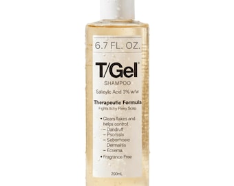 T/Gel Shampoo - Therapeutic Formula - Scalp Psoriasis Seborrheic Dermatitis Dandruff - Made in Australia
